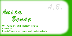 anita bende business card